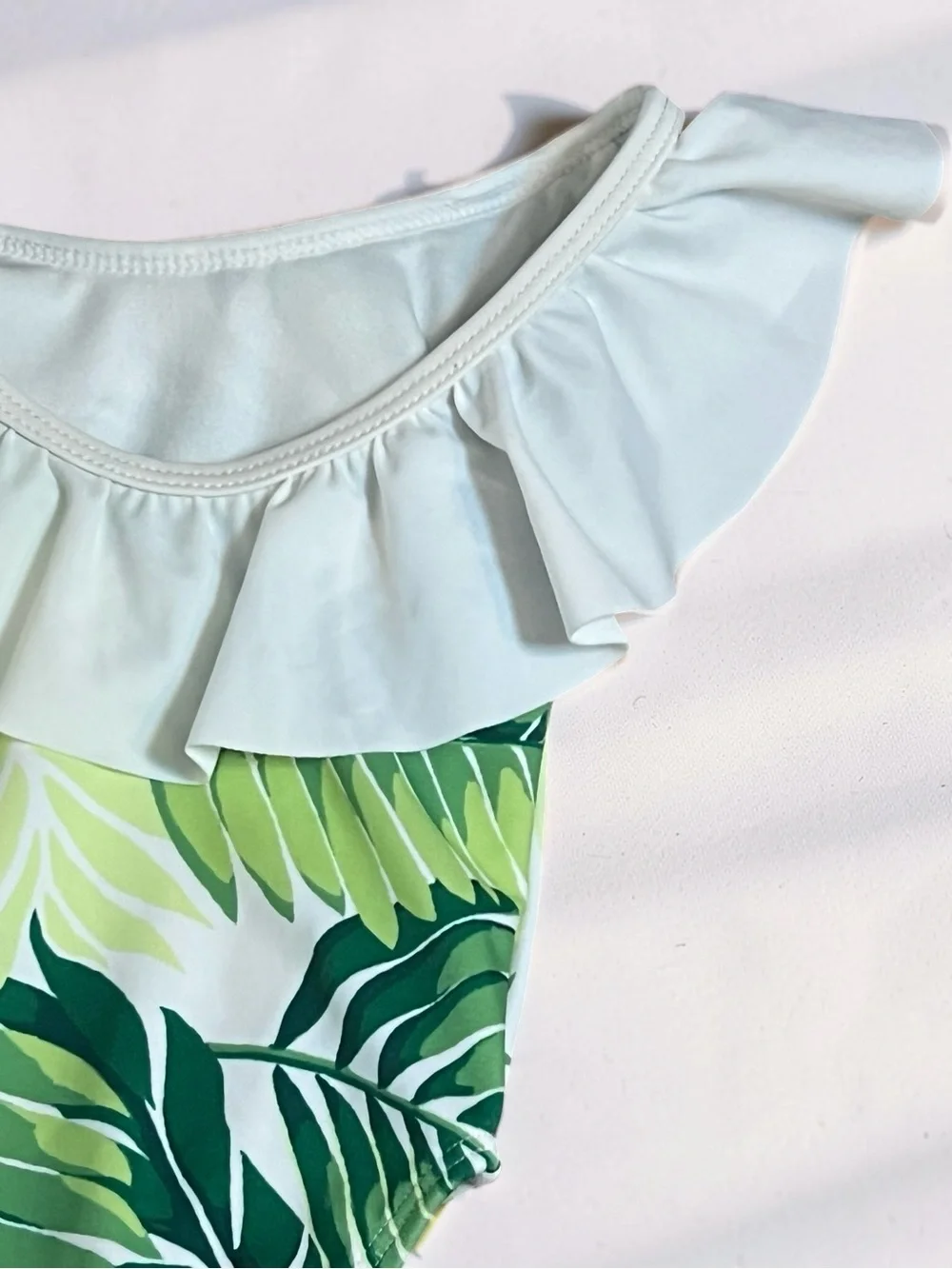 NWT Janie and Jack Tropical Leaf Ruffle Swimsuit - 6-12 Months